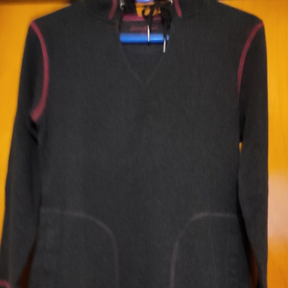 Eddie Bauer Dark Gray and Magenta, Ladies, Large Hoodie Sweatshirt